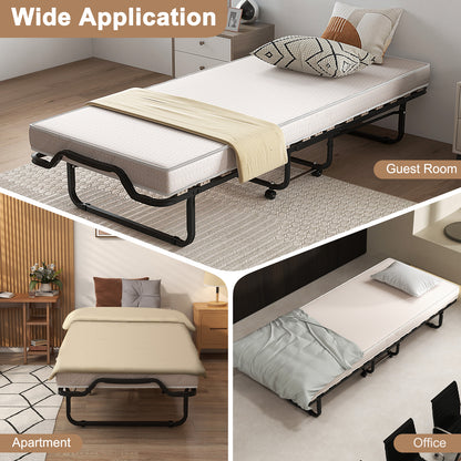 Premium Italian Made Rollaway Folding Bed with Memory Foam Mattress