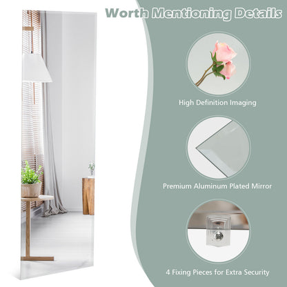 43 x 15 Inch Frameless Full-Length Wall Mirror with Clear Imaging and Explosion-Proof Film