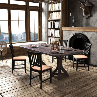 Set of 4 Spindle Back Wooden Dining Chairs with Sturdy Legs for Living Room and Kitchen