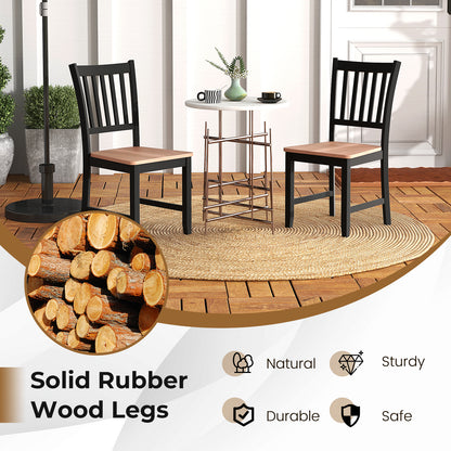 Set of 4 Spindle Back Wooden Dining Chairs with Sturdy Legs for Living Room and Kitchen