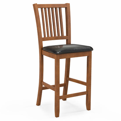 Counter Height Bar Chair Set of 2 with Comfortable Backrest and Footrest
