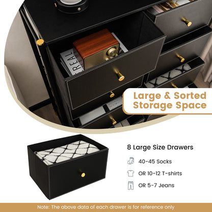 8-Drawer Fabric Dresser Organizer with Metal Frame and Wood Top for Bedroom