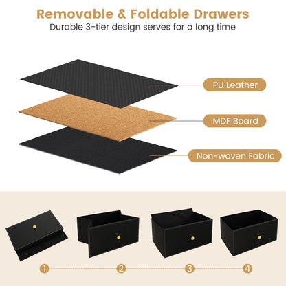 6-Drawer Fabric Dresser Organizer with Metal Frame and Wood Top for Bedroom