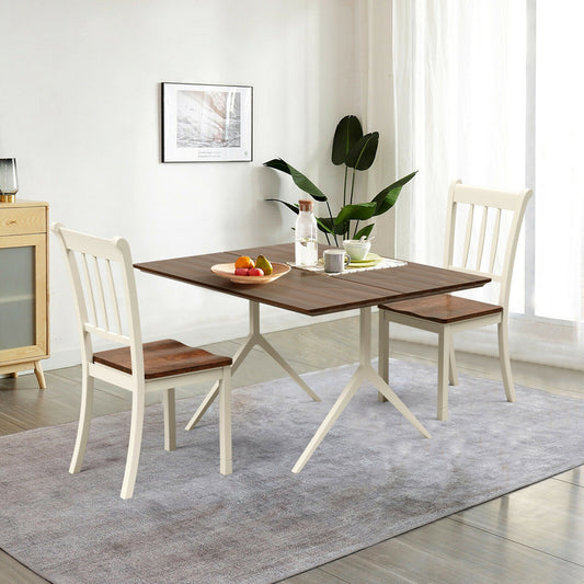 Set of 2 Whitesburg Spindle Back Dining Chairs with Solid Wood Frame and White Finish