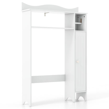 Wooden Over-the-Toilet Storage Cabinet with Adjustable Shelves & Toilet Paper Holder