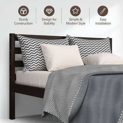 Stylish Wooden Bed Frame with Headboard and Plywood Slat Support - Full Size