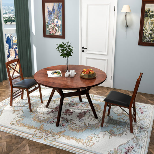 2-Piece Folding Dining Chairs with Comfortable Cushion and Durable Wood Frame