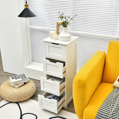 Compact 4 Drawer Freestanding Storage Cabinet with Versatile Organizer