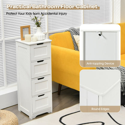 Compact 4 Drawer Freestanding Storage Cabinet with Versatile Organizer