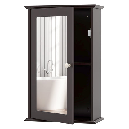 Wall-Mounted Bathroom Cabinet with Mirror and Adjustable Shelf