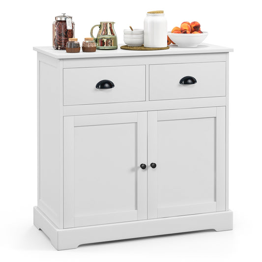 Buffet Sideboard Cabinet with Double Doors Storage Drawers and Adjustable Shelf for Home Organization