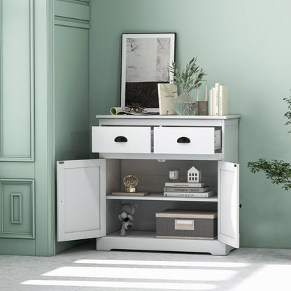 Buffet Sideboard Cabinet with Double Doors Storage Drawers and Adjustable Shelf for Home Organization