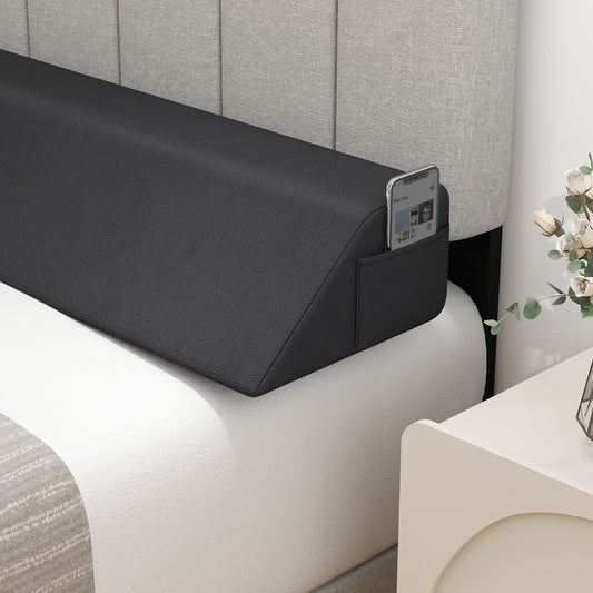 Multi-Purpose Bed Wedge Pillow with Convenient Storage Pocket