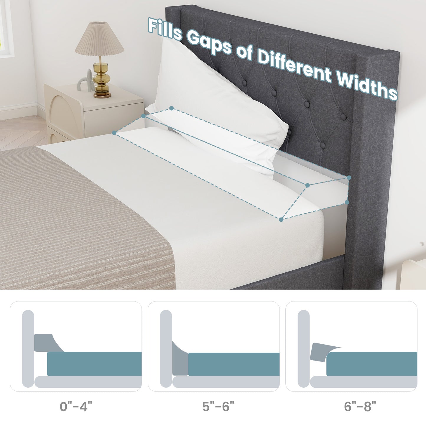 Multi-Purpose Bed Wedge Pillow with Convenient Storage Pocket