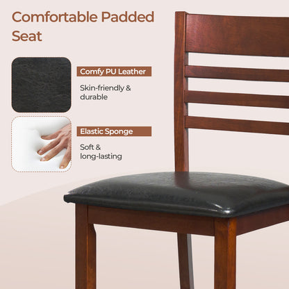 Counter Height Bar Stools Set of 2 with Backrest and Footrest for Kitchen Island or Dining Area