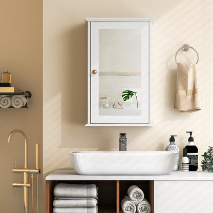 Wall-Mounted Bathroom Cabinet with Mirror and Adjustable Shelf