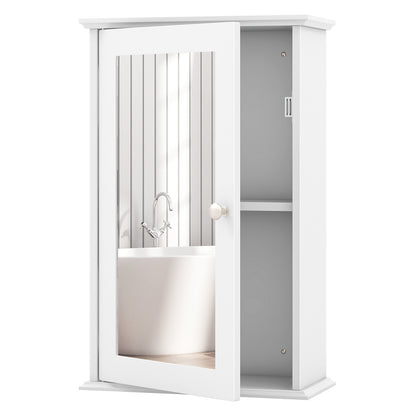 Wall-Mounted Bathroom Cabinet with Mirror and Adjustable Shelf