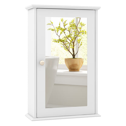 Wall-Mounted Bathroom Cabinet with Mirror and Adjustable Shelf