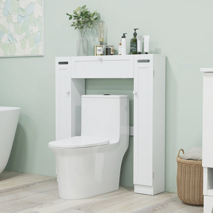 Multi-Storage Over-The-Toilet Cabinet with Adjustable Shelves and Toilet Paper Holder
