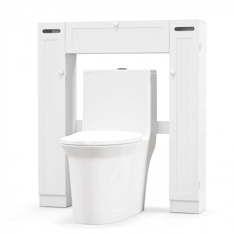 Multi-Storage Over-The-Toilet Cabinet with Adjustable Shelves and Toilet Paper Holder