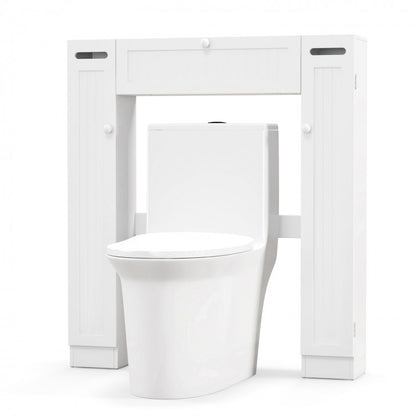 Multi-Storage Over-The-Toilet Cabinet with Adjustable Shelves and Toilet Paper Holder