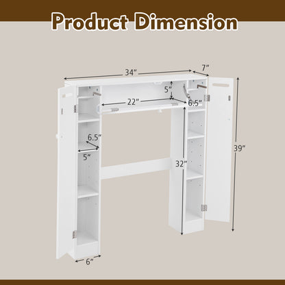 Multi-Storage Over-The-Toilet Cabinet with Adjustable Shelves and Toilet Paper Holder