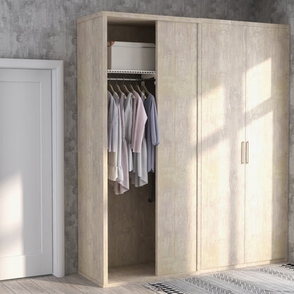 Adjustable Closet Organizer Kit with Shelves and Hanging Rods for 4–6 FT Spaces – Steel Storage System, White