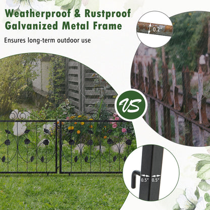 Decorative Galvanized Metal Garden Fence – 8 Panels, Flexible & Rustproof