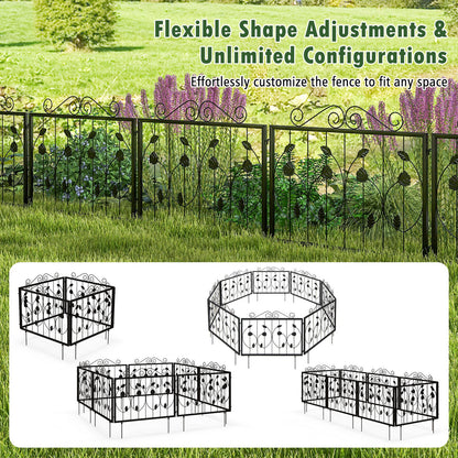 Decorative Galvanized Metal Garden Fence – 8 Panels, Flexible & Rustproof