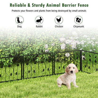 Decorative Galvanized Metal Garden Fence – 8 Panels, Flexible & Rustproof