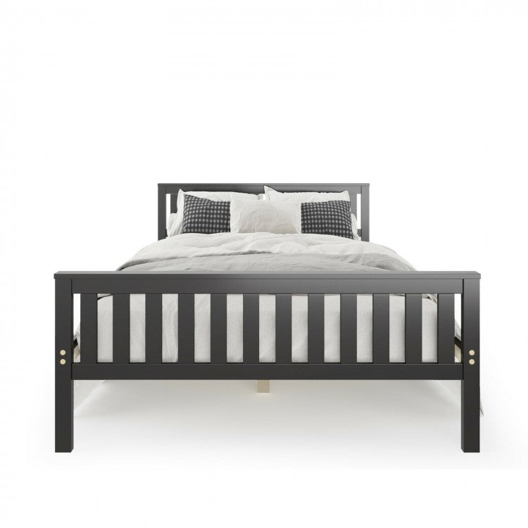Wood Platform Bed with Headboard - Full Size