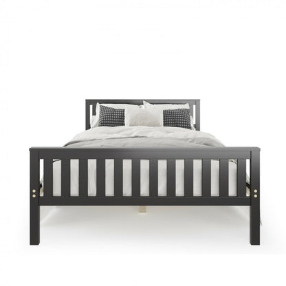 Wood Platform Bed with Headboard - Full Size