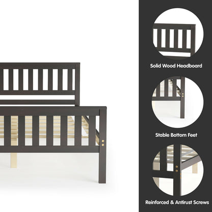 Wood Platform Bed with Headboard - Full Size