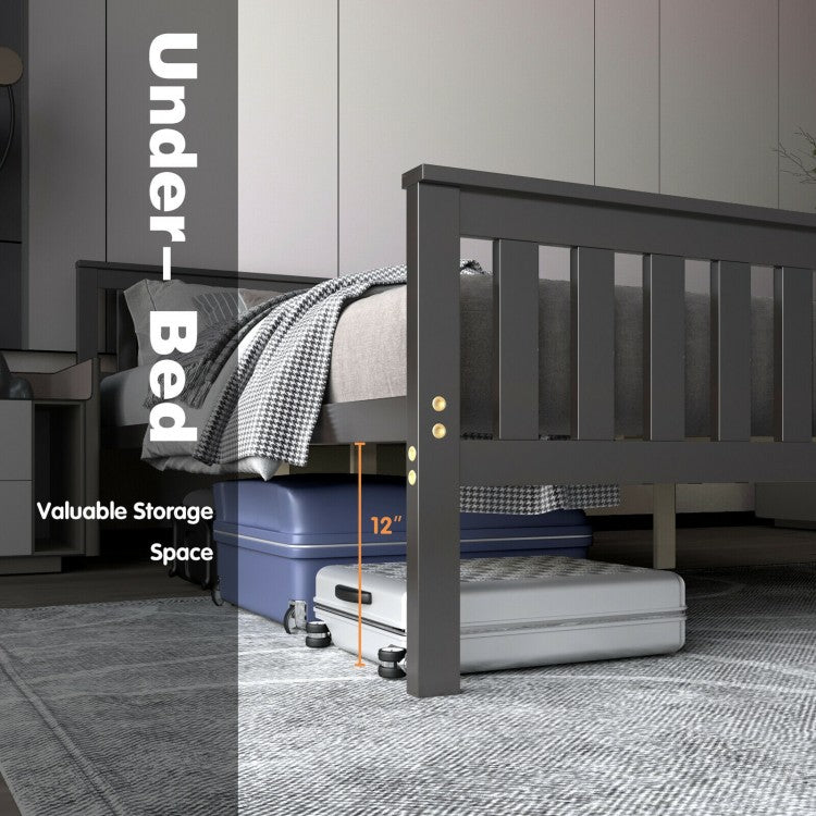 Wood Platform Bed with Headboard - Full Size