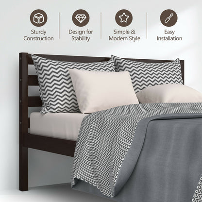Stylish Wooden Bed Frame with Headboard and Plywood Slat Support - Twin Size