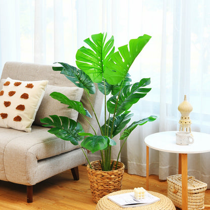 4ft Artificial Monstera Deliciosa Tree with 10 Realistic Leaves for Home and Office Decoration