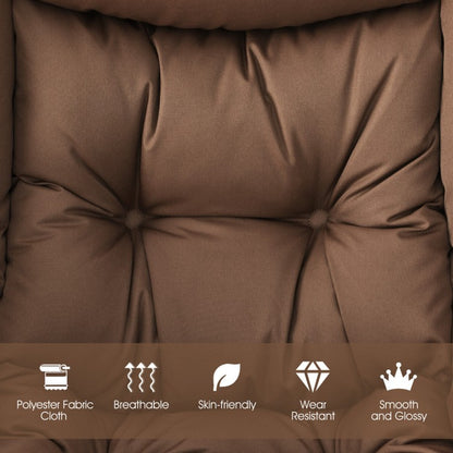 Cozy Accent Lazy Chair with Steel Frame and Armrest Pocket, Brown