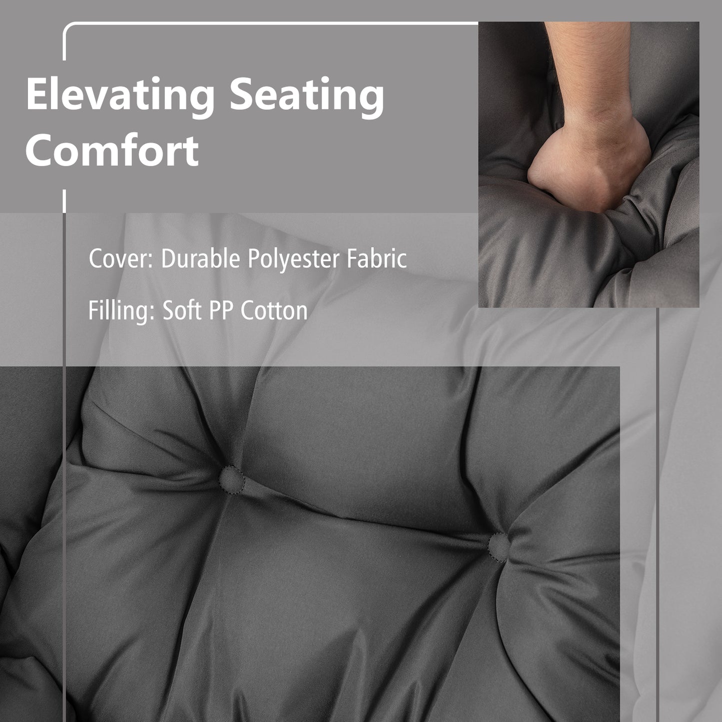 Comfortable Sofa Chair with Footrest and Convenient Side Pocket - Grey