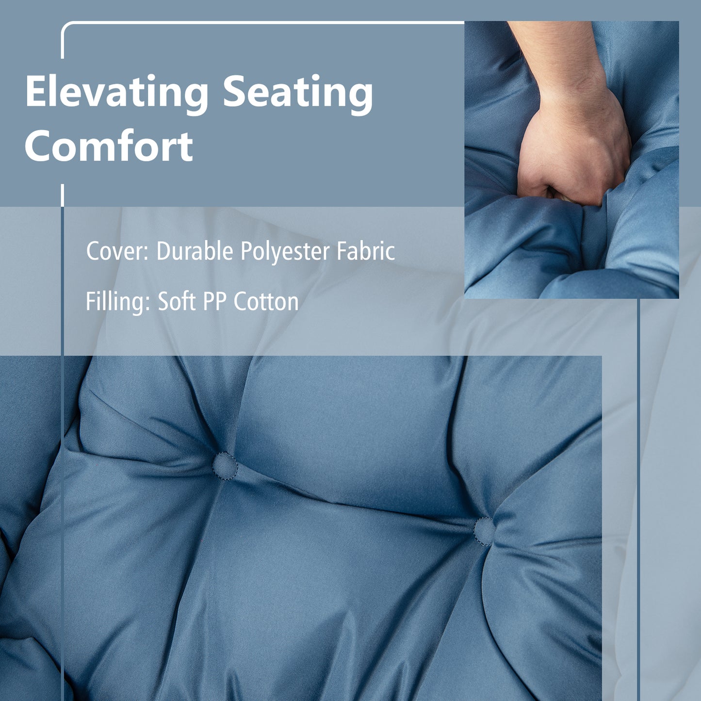 Comfortable Sofa Chair with Footrest and Convenient Side Pocket - Navy