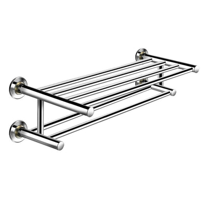 24" Wall Mounted Stainless Steel Towel Rack with 2 Tiers