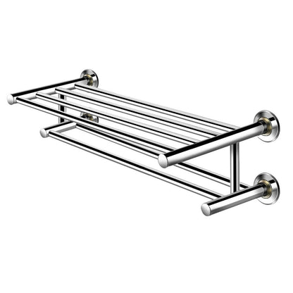 24" Wall Mounted Stainless Steel Towel Rack with 2 Tiers