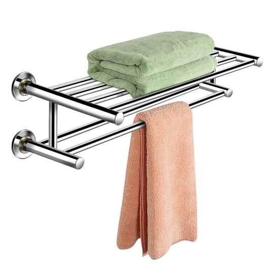 24" Wall Mounted Stainless Steel Towel Rack with 2 Tiers