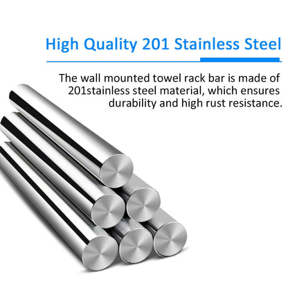 24" Wall Mounted Stainless Steel Towel Rack with 2 Tiers