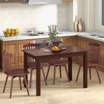 Extendable Folding Dining Table with Rubber Wood Frame and Secure Locks for 4 to 6 People