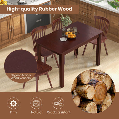 Extendable Folding Dining Table with Rubber Wood Frame and Secure Locks for 4 to 6 People