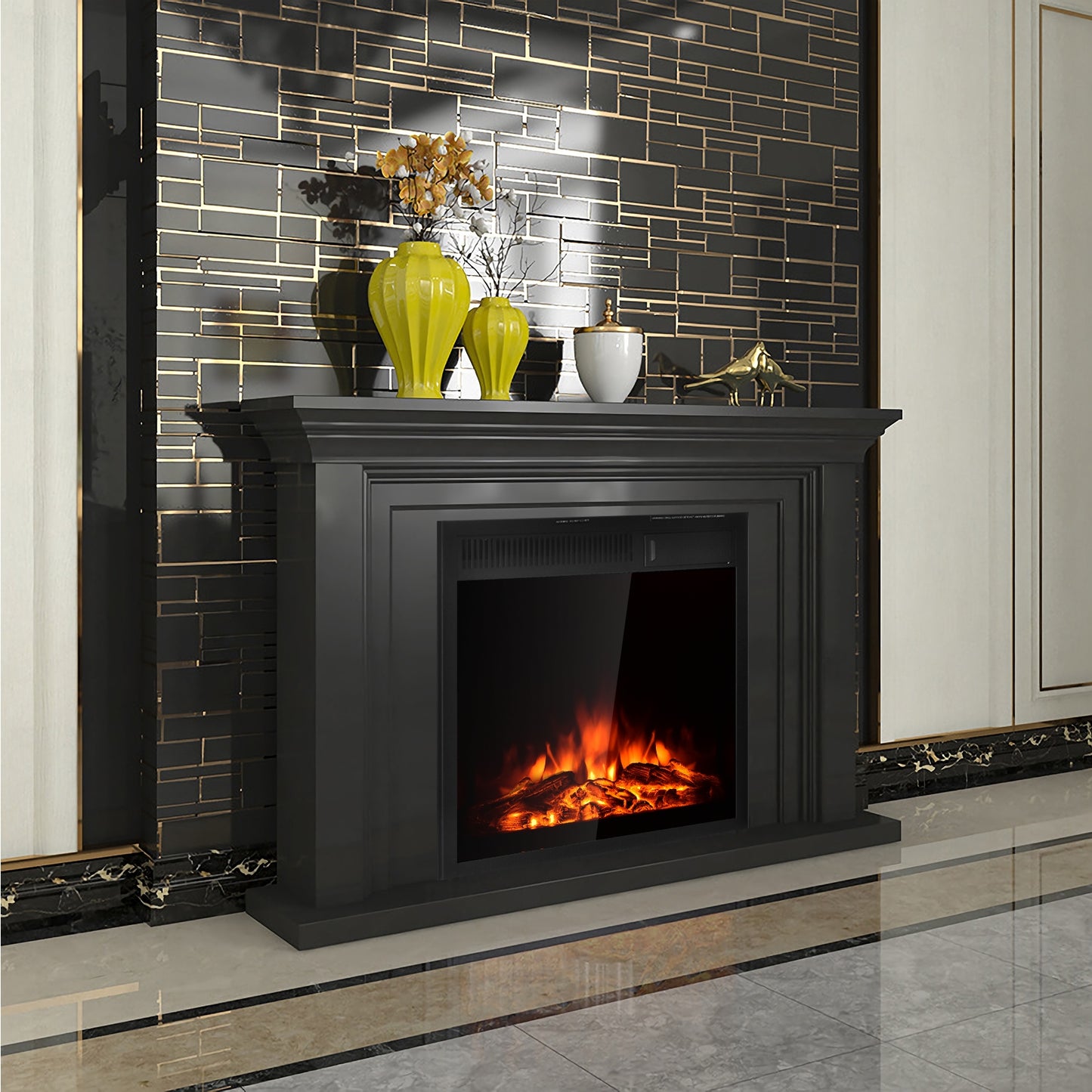 Freestanding & Recessed Electric Fireplace Heater - 22.5 Inch