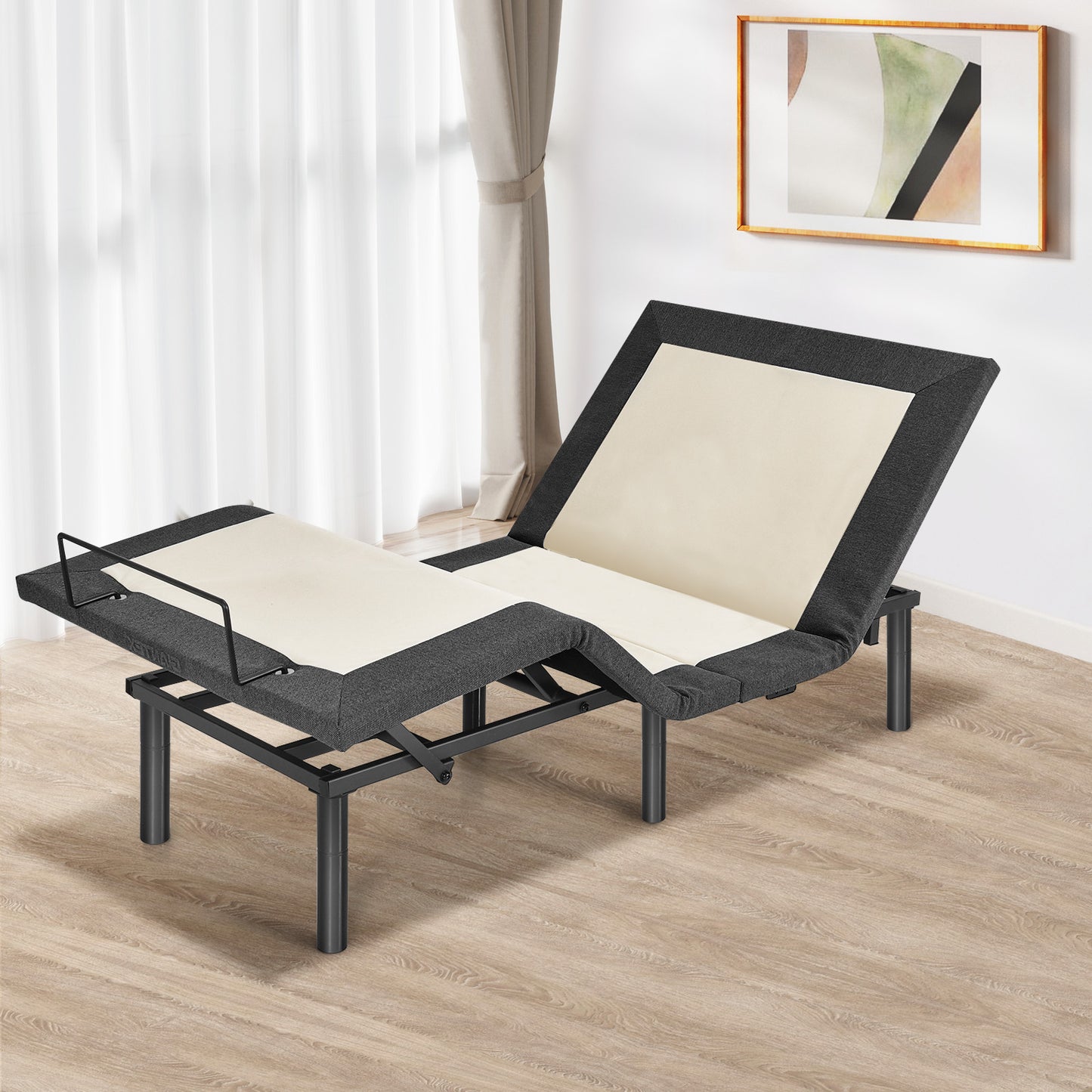 Twin Size Adjustable Electric Bed Frame with Massage Function & Customizable Positions