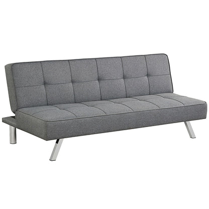 3-in-1 Convertible Linen Sofa Bed with Adjustable Backrest and High-Density Cushions