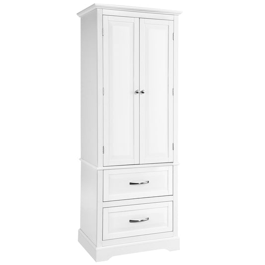 62” Freestanding Storage Cabinet with 2 Drawers, Adjustable Shelves & Anti-Tip Safety