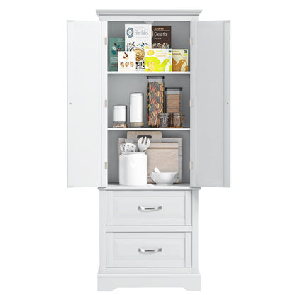 62” Freestanding Storage Cabinet with 2 Drawers, Adjustable Shelves & Anti-Tip Safety